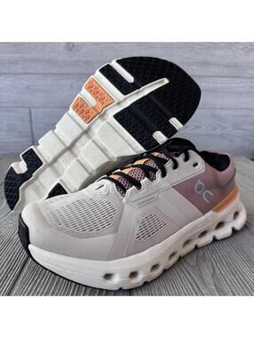 On Cloudrunner 2 Women’s Size 8.5 Running Shoes White Orange CloudTec Sneakers
